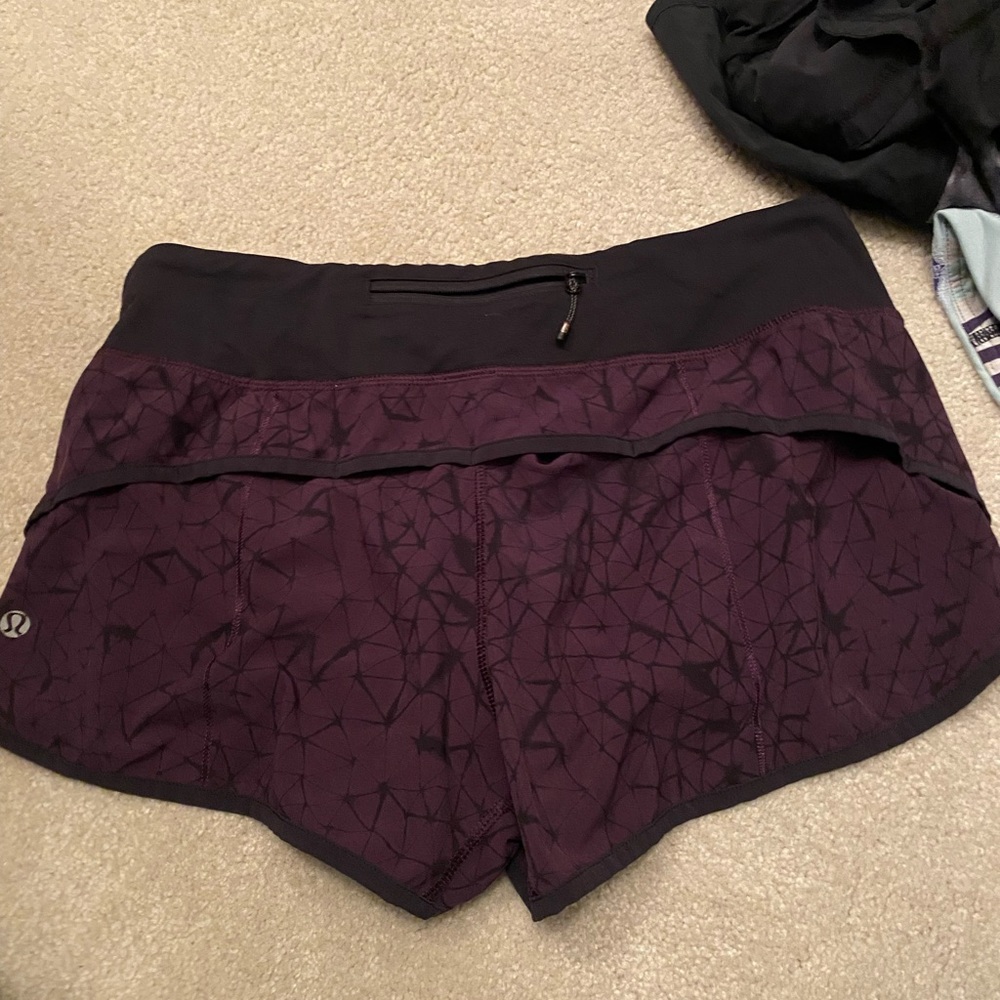 Lululemon size 6 purple speed up shorts